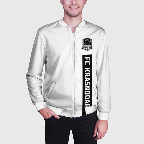 Мужской бомбер FC Krasnodar - white / 3D-Белый – фото 3