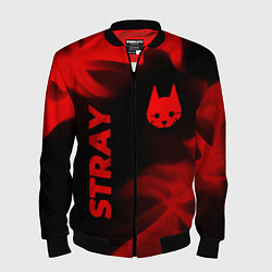 Бомбер мужской Stray - red gradient вертикально, цвет: 3D-черный