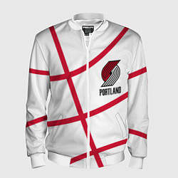 Бомбер мужской Трэйл Блэйзерс - белый мяч, цвет: 3D-белый