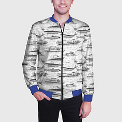 Бомбер мужской Корюшка и водный транспорт, цвет: 3D-синий — фото 2