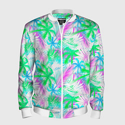 Бомбер мужской Palm green light blue, цвет: 3D-белый