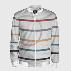 Бомбер мужской Stripes and circle, цвет: 3D-белый