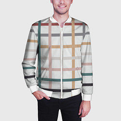 Бомбер мужской Плетенка пастельная, цвет: 3D-белый — фото 2