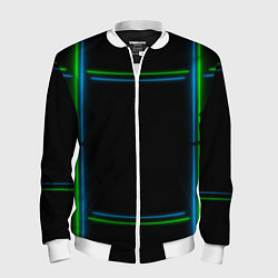 Бомбер мужской Neon green light blue, цвет: 3D-белый