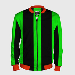Бомбер мужской Color green black lines, цвет: 3D-красный