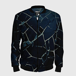 Бомбер мужской Тёмный чёрно-синий битые плиты, цвет: 3D-черный