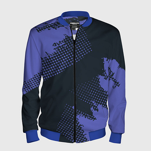 Мужской бомбер Абстрактная текстура в синем / 3D-Синий – фото 1