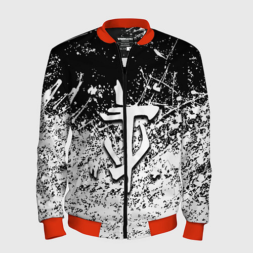 Мужской бомбер Doom краски всплеск кисти / 3D-Красный – фото 1