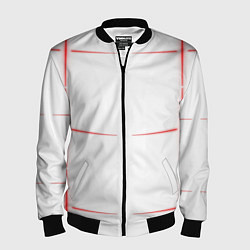 Бомбер мужской Color white red stripes, цвет: 3D-черный
