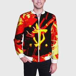 Бомбер мужской Doom огненный, цвет: 3D-белый — фото 2