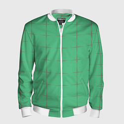 Бомбер мужской Color green stripes, цвет: 3D-белый