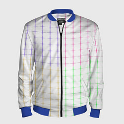 Мужской бомбер Color white multicolored stripes