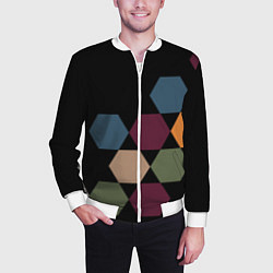 Бомбер мужской Honeycombs autumn colors, цвет: 3D-белый — фото 2