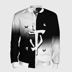 Бомбер мужской Doom black geometry, цвет: 3D-белый