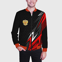 Бомбер мужской Герб России - красный, цвет: 3D-красный — фото 2