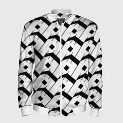 Бомбер мужской Три буквы: чёрные, цвет: 3D-белый