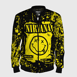 Бомбер мужской Nirvana smile 1987, цвет: 3D-черный