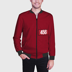 Бомбер мужской Игрок 456 Красная униформа, цвет: 3D-черный — фото 2