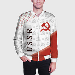 Бомбер мужской СССР, цвет: 3D-белый — фото 2