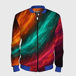 Бомбер мужской Разноцветное движение, цвет: 3D-синий