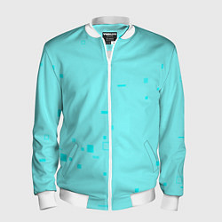 Бомбер мужской Color light blue shapes, цвет: 3D-белый