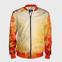 Бомбер мужской Жёлто-красный осенний, цвет: 3D-красный
