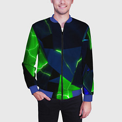 Бомбер мужской Neon tile green, цвет: 3D-синий — фото 2