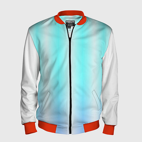 Мужской бомбер Neon white blue lines / 3D-Красный – фото 1