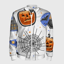 Бомбер мужской Holiday halloween, цвет: 3D-белый