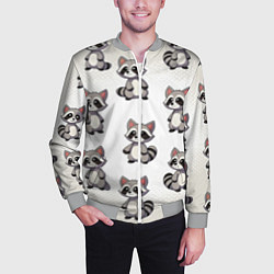Бомбер мужской Много енотов, цвет: 3D-меланж — фото 2