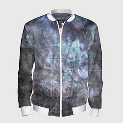 Бомбер мужской Абстракция - gray-blue hurricane, цвет: 3D-белый