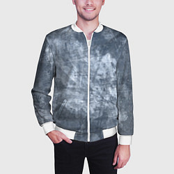 Бомбер мужской Абстракция - gray-blue, цвет: 3D-белый — фото 2