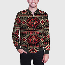 Бомбер мужской Этнический славянский орнамент, цвет: 3D-черный — фото 2