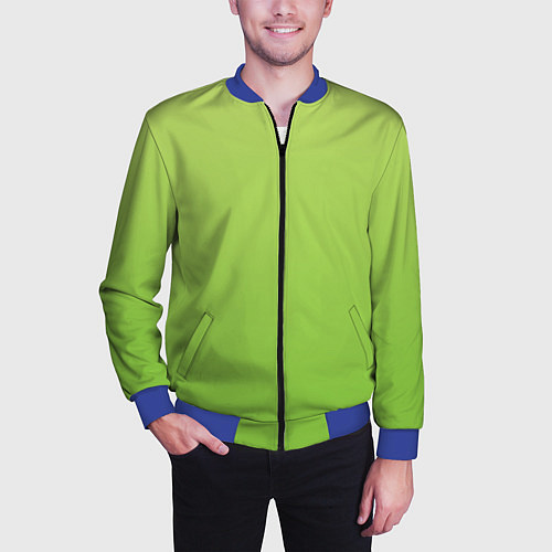 Мужской бомбер Color lime green / 3D-Синий – фото 3