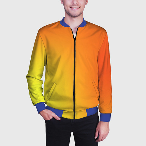 Мужской бомбер Color orange red / 3D-Синий – фото 3