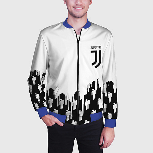 Мужской бомбер Ювентус краски люди / 3D-Синий – фото 3