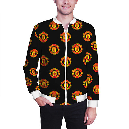 Мужской бомбер Manchester United Pattern / 3D-Белый – фото 3