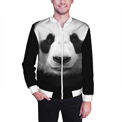 Бомбер мужской Взгляд панды, цвет: 3D-белый — фото 2