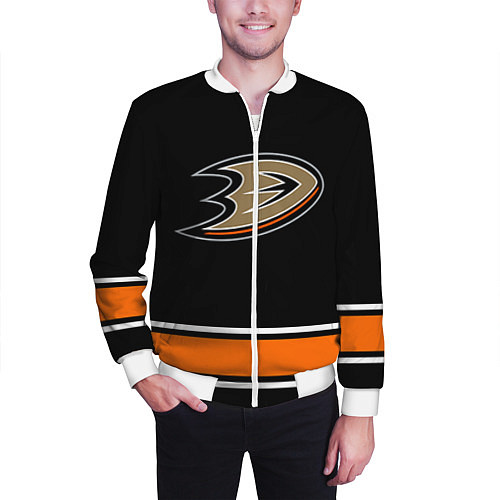 Мужской бомбер Anaheim Ducks Selanne / 3D-Белый – фото 3