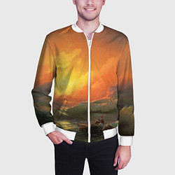 Бомбер мужской Айвазовский - 9 Вал, цвет: 3D-белый — фото 2