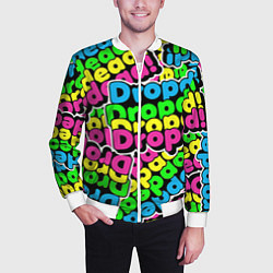 Бомбер мужской Drop Dead: Acid Pattern, цвет: 3D-белый — фото 2
