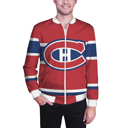 Мужской бомбер Montreal Canadiens / 3D-Белый – фото 3