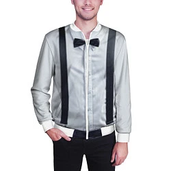 Бомбер мужской Рубашка с подтяжками, цвет: 3D-белый — фото 2