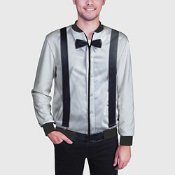 Бомбер мужской Рубашка с подтяжками, цвет: 3D-черный — фото 2