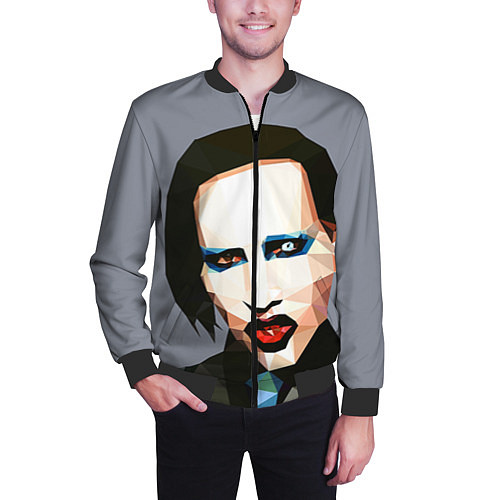 Мужской бомбер Mаrilyn Manson Art / 3D-Черный – фото 3