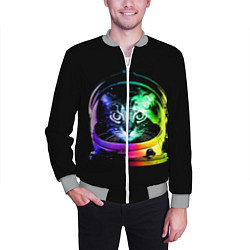 Бомбер мужской Кот космонавт, цвет: 3D-меланж — фото 2