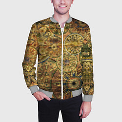 Бомбер мужской Этнический орнамент на досках, цвет: 3D-меланж — фото 2