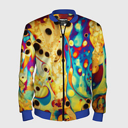 Бомбер мужской Абстракция кислотные метаморфозы, цвет: 3D-синий