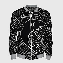 Бомбер мужской Акула в в морской пучине, цвет: 3D-меланж