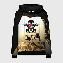 Толстовка-худи мужская ВДВ - десантирование, цвет: 3D-черный